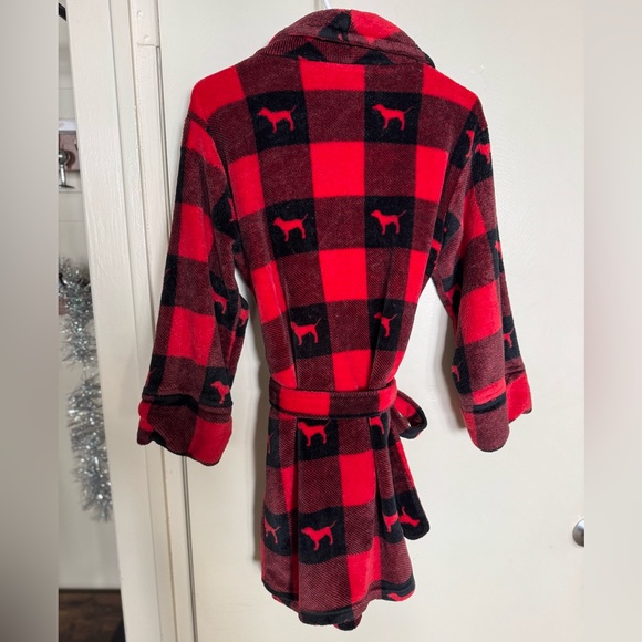 2/for $15 🪩 - Victoria’s Secret Red Plaid Robe in Buffalo Check Print (XS/Small) - Picture 3 of 5